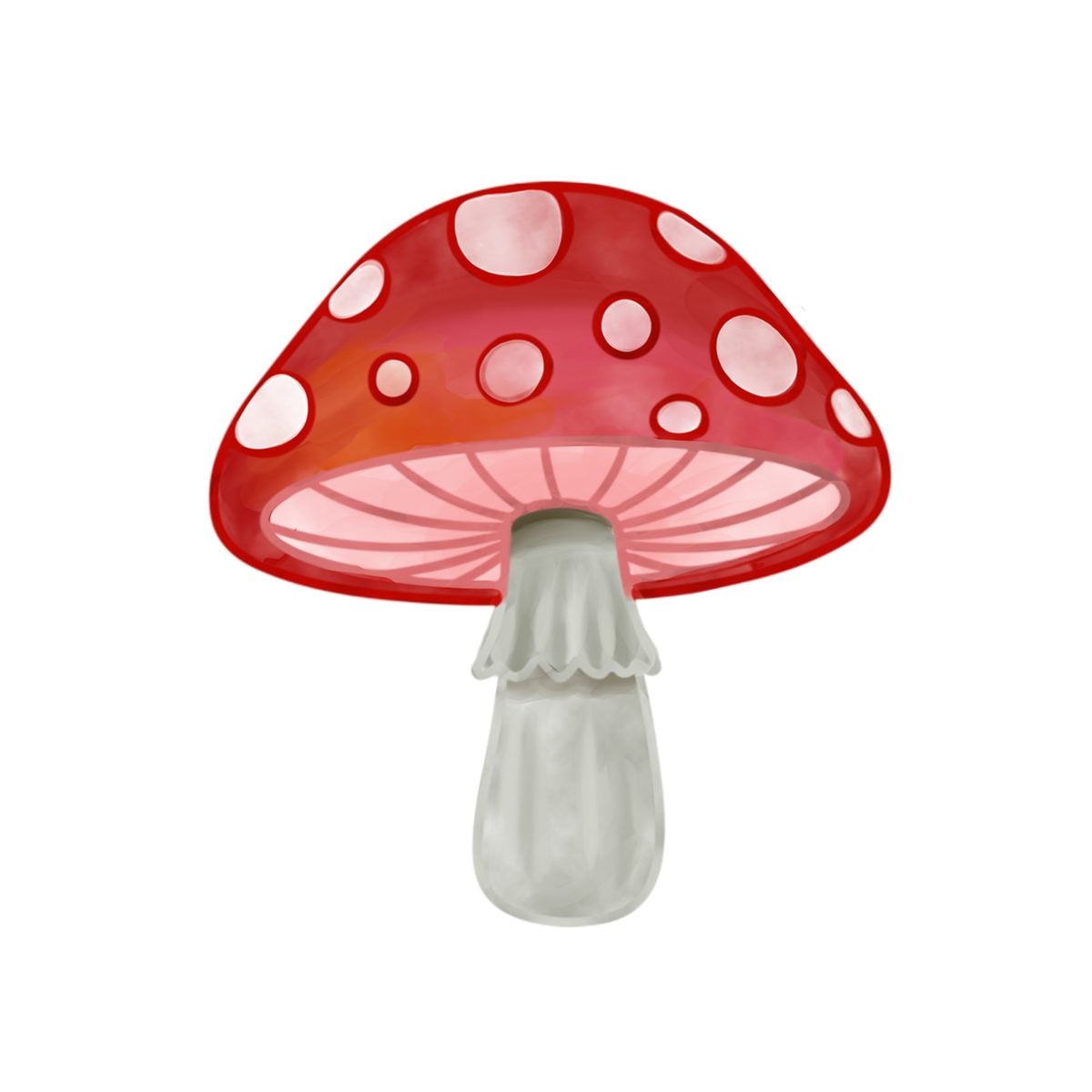 Red toadstool mushroom digital painting by member Tammie M.