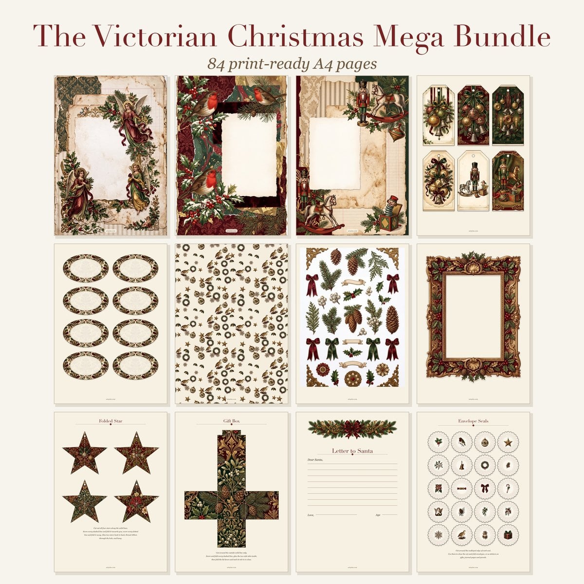 The full 94-page Victorian Christmas Mega Bundle