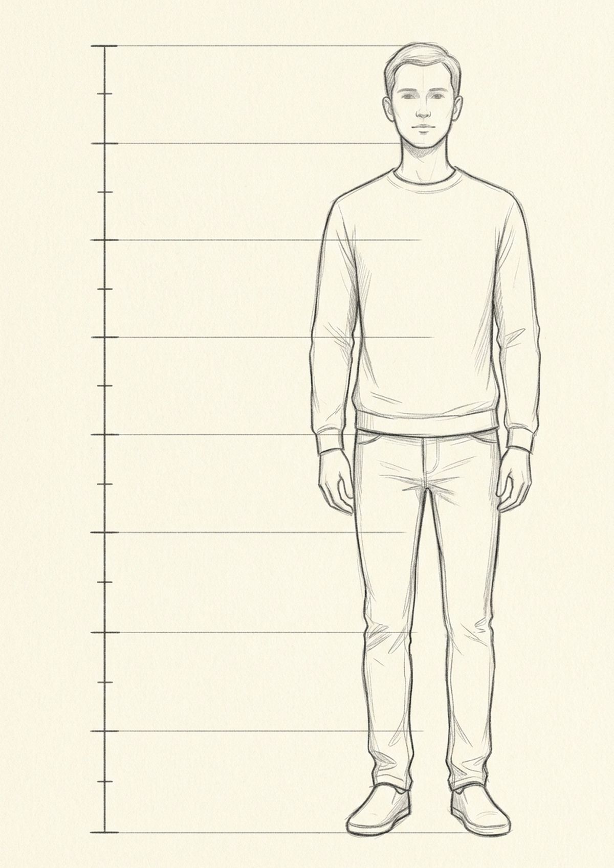 Figure drawing proportion chart in head heights