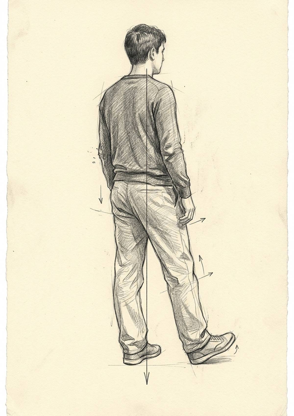 Weight and balance line in a standing figure