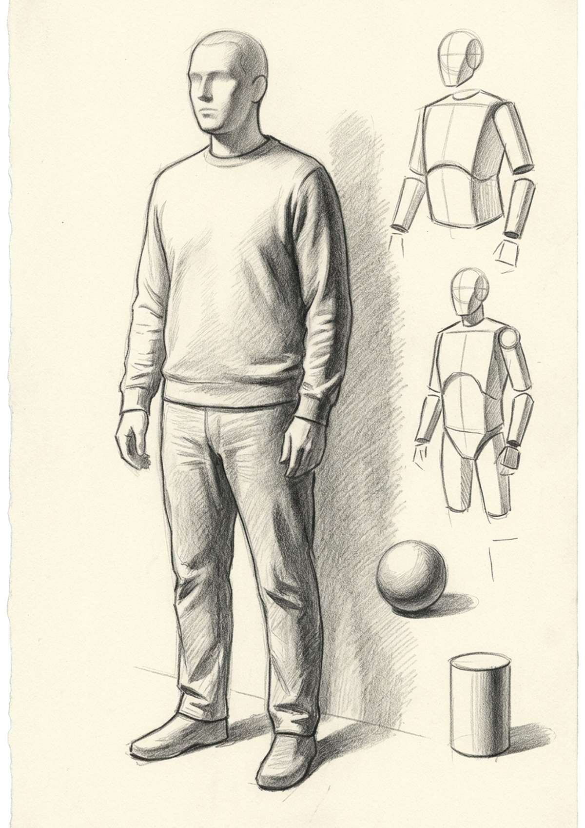 Shading a figure for form and volume