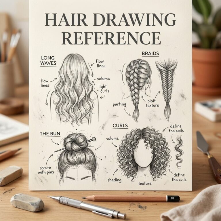 Hair Drawing Reference - Styles and Templates for Artists