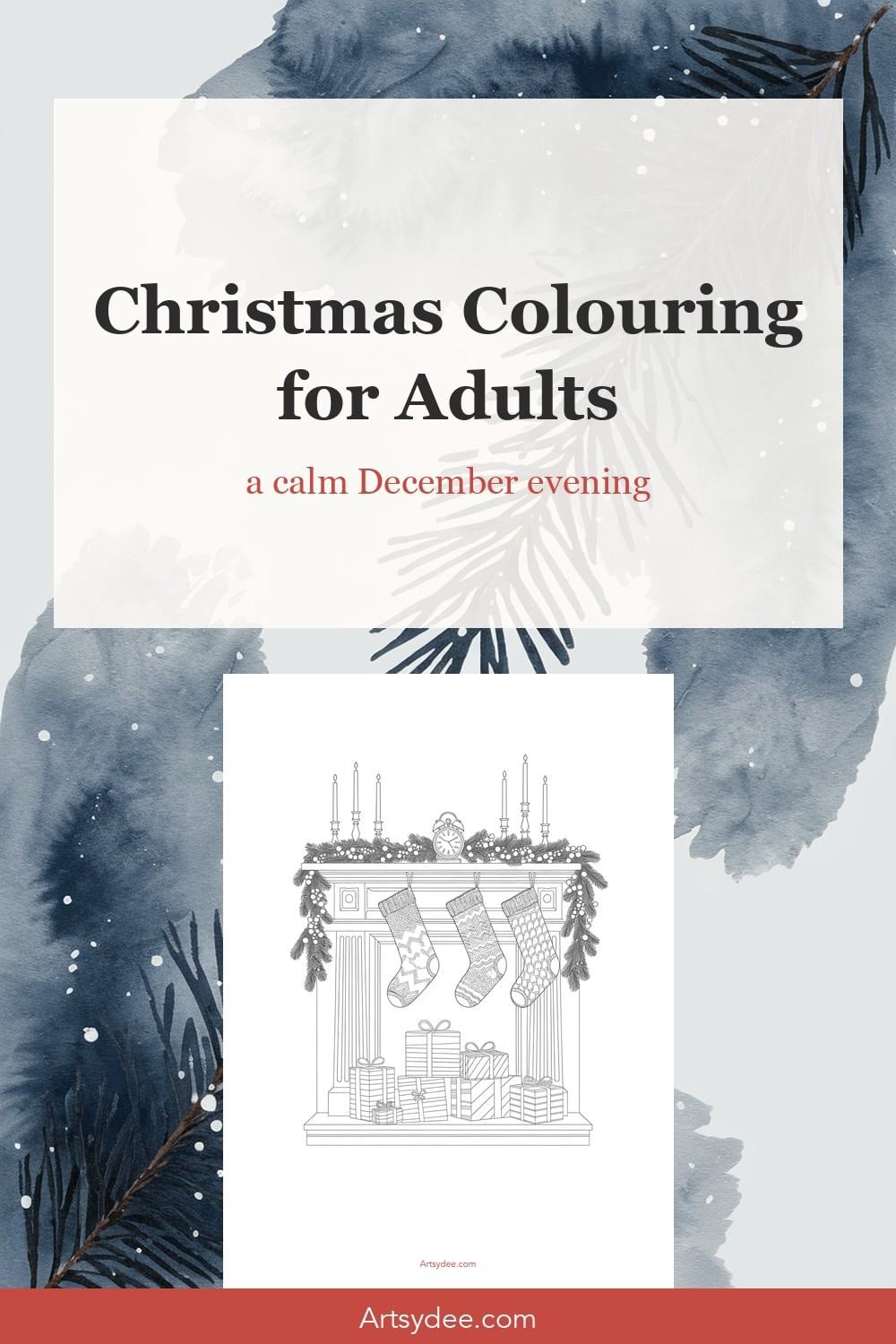 Free printable Christmas coloring pages for adults from Artsydee