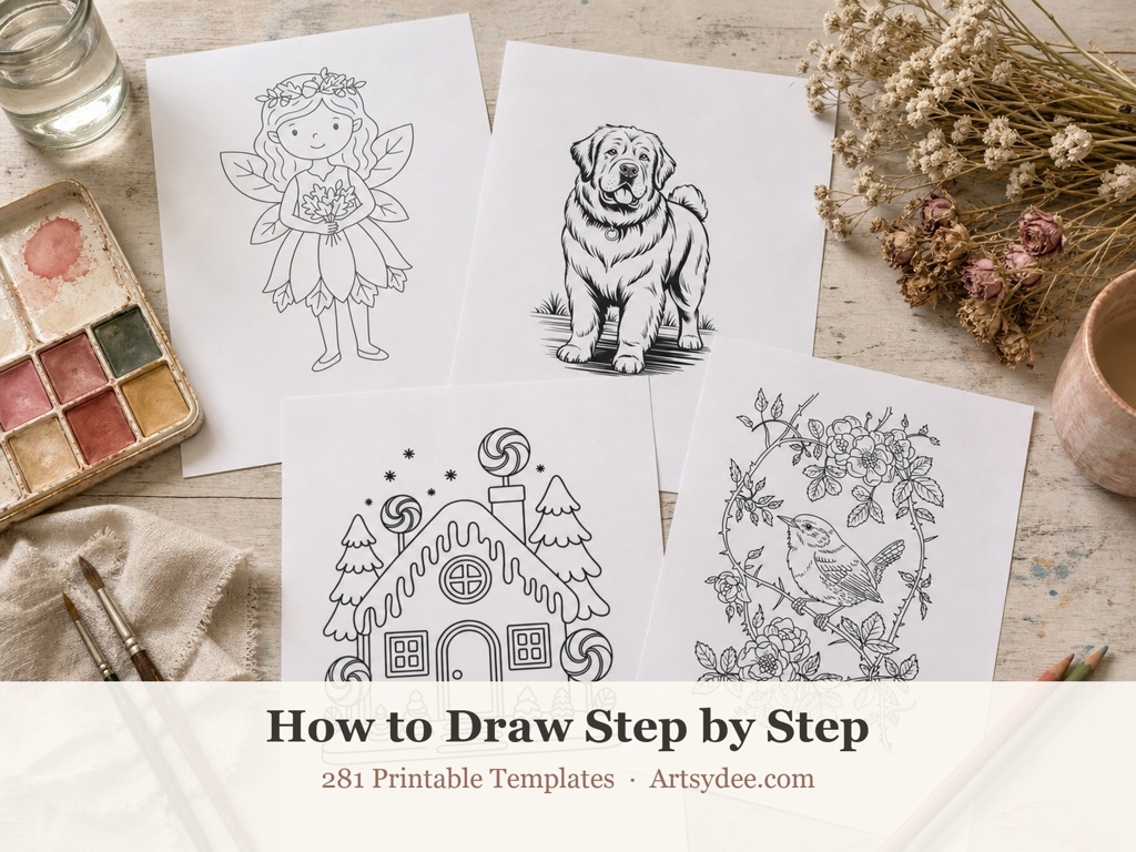 How to Draw Step by Step bundle: printable drawing templates