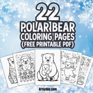 Preview of the free 25 Polar Bear Coloring Pages printable