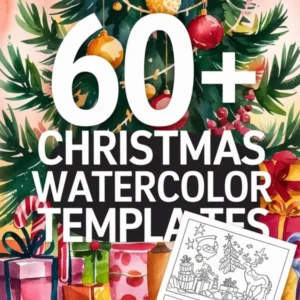 Preview of the free 25 Christmas Watercolor Templates printable