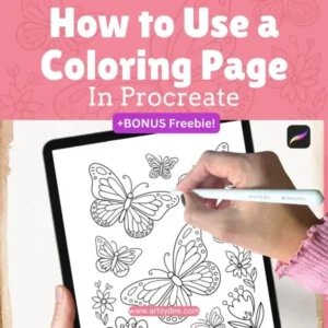Preview of the free Procreate Coloring Page Guide printable