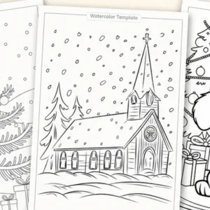 Preview of the free Christmas to Paint printable