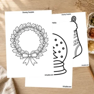 Preview of the free 31 Christmas Things to Draw printable