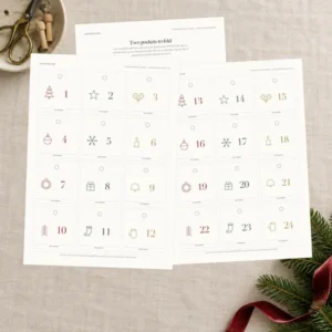 Preview of the free Printable Advent Calendar printable