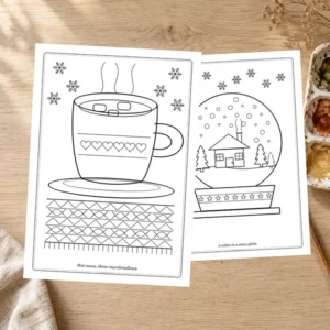 Preview of the free 10 Winter Coloring Pages printable