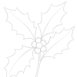 Preview of the free Holly Sprig Template printable