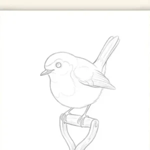 Preview of the free Watercolor Robin Template printable