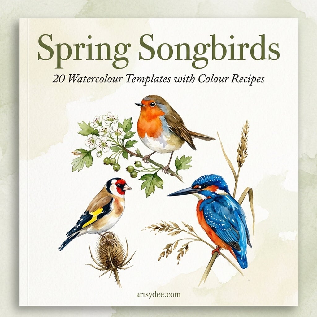 Spring Songbirds watercolour templates