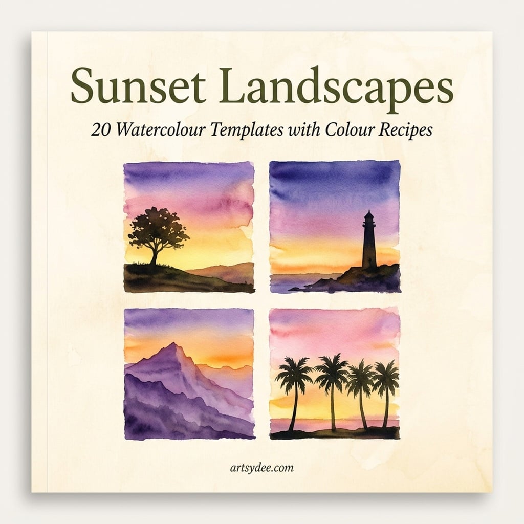 Sunset Landscapes watercolour templates